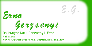erno gerzsenyi business card